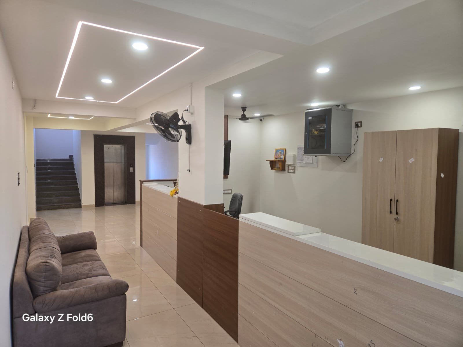 Reception & lobby at Radha Grand Inn